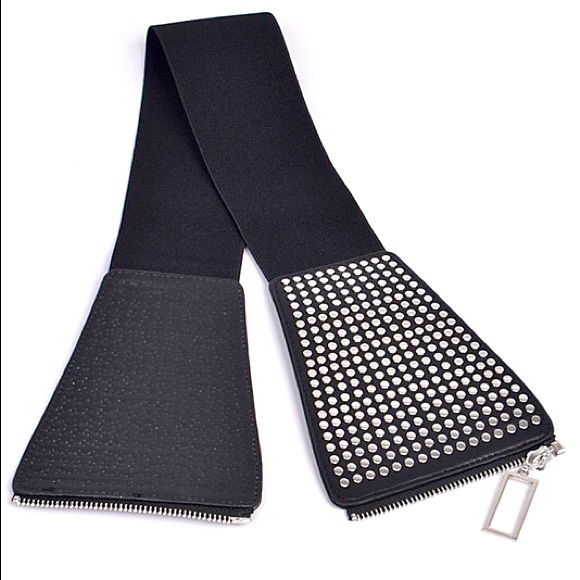 Black Wide Waist Leather Harness Corset Statement Belt - Picture 5 of 6